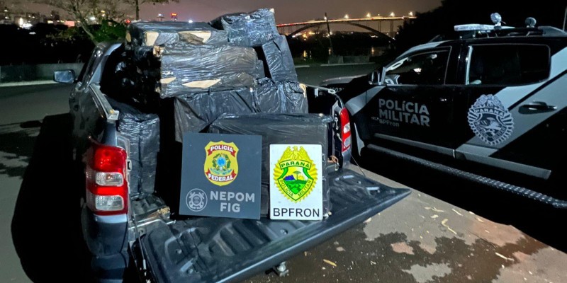 BPFRON e PF apreendem 1000 pacotes de cigarros contrabandeados em Foz