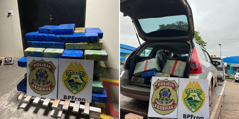 PF e BPFRON apreendem 573 Kg de maconha em Guaíra