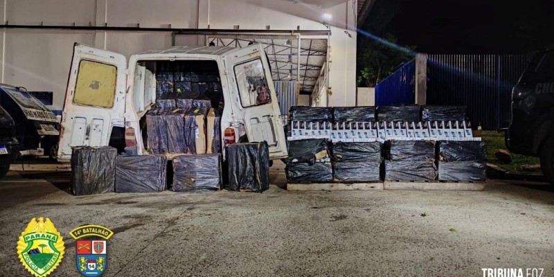 PM apreende 55 caixas de cigarro em veículo em Itaipulândia