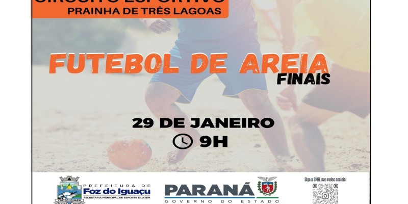 Prainha de Três Lagoas receberá disputas finais do futebol de areia neste domingo (29)