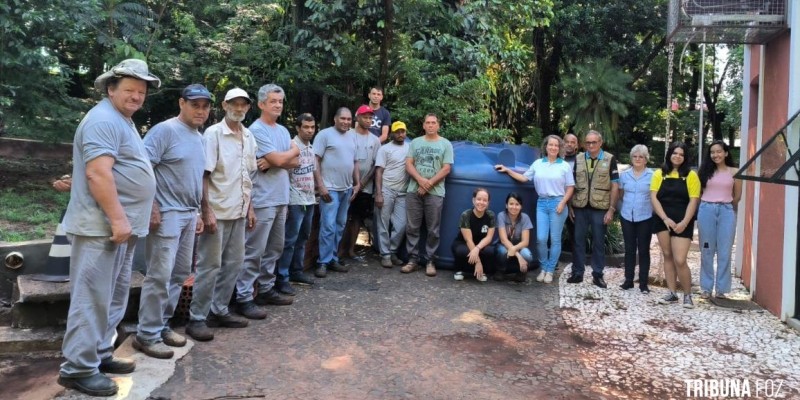 Secretaria de Meio Ambiente promove ação para construção de cisterna no Centro de Educação Ambiental do Iguaçu