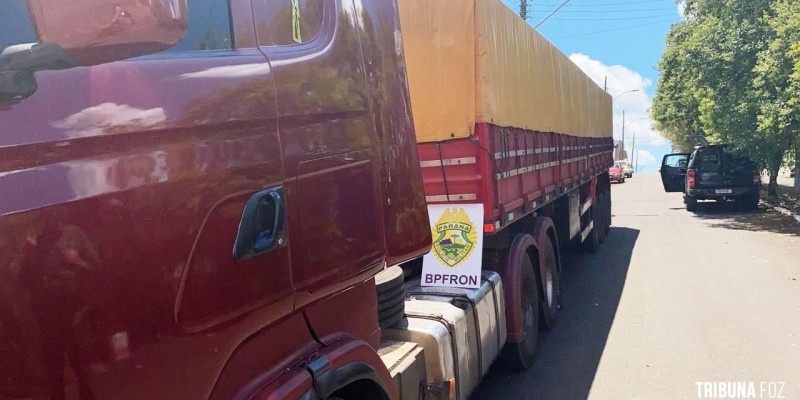 BPFRON apreende carreta com pneus contrabandeados em Ampére