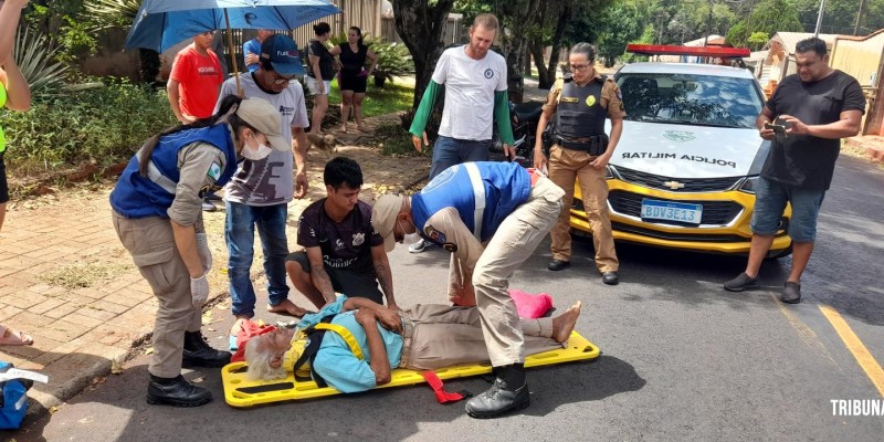 Idoso é atropelado por moto no Jardim Patriarca