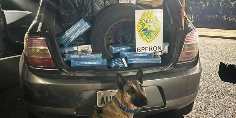 BPFRON apreende carro carregado com cigarros em Ubiratã