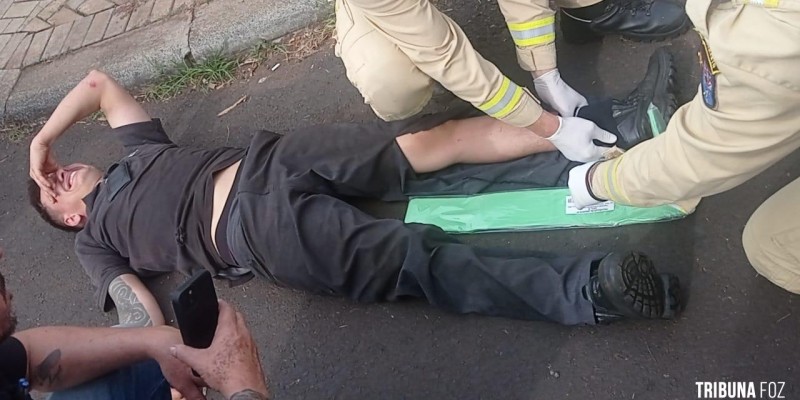 Siate socorre motociclista após colisão no Três Bandeiras
