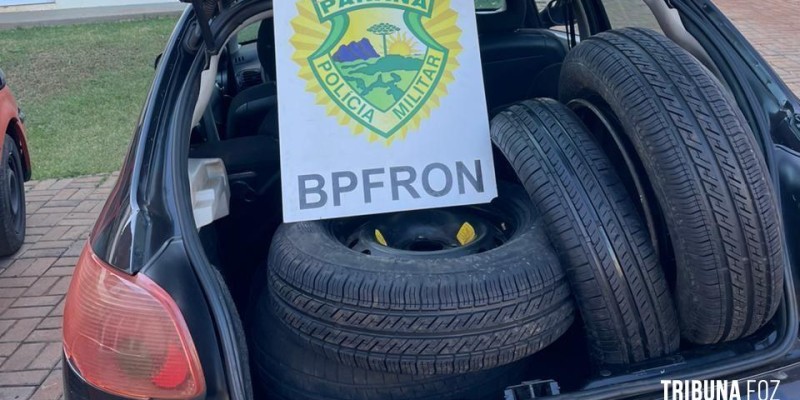 BPFRON apreende veículo carregado com pneus em Realeza