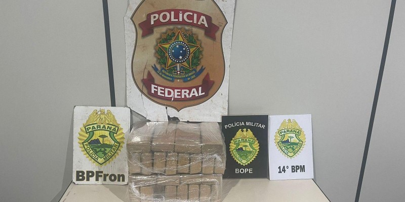 PF e PM apreendem droga em ônibus na cidade de Medianeira