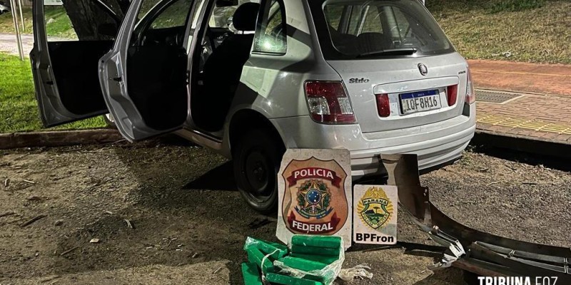 BPFRON e PF apreende veículo com maconha  Foz do Iguaçu