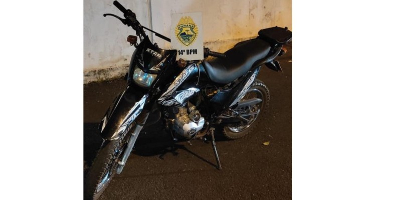 PM recupera motocicleta furtada em Santa Terezinha de Itaipu