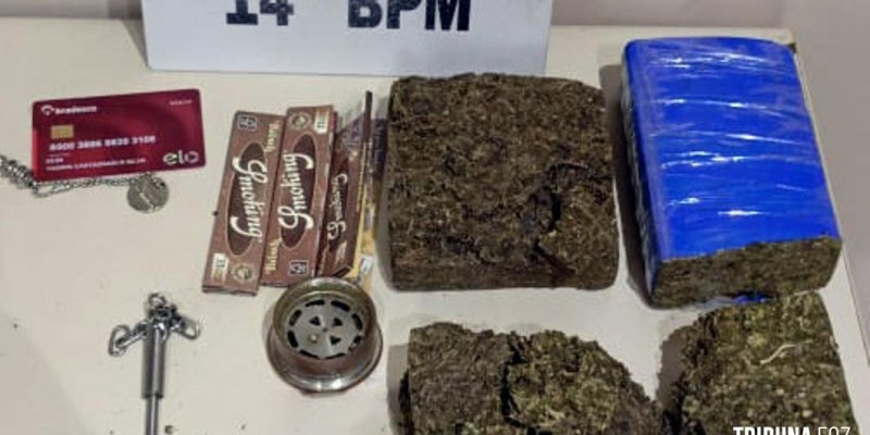 Policia Militar apreende 845 gramas de maconha em Medianeira 