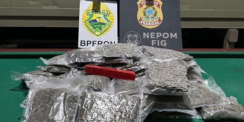 BPFRON e Polícia Federal apreendem drogas em Foz do Iguaçu