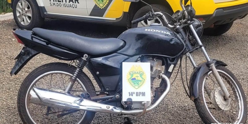 PM recupera motocicleta furtada em São Miguel do Iguaçu