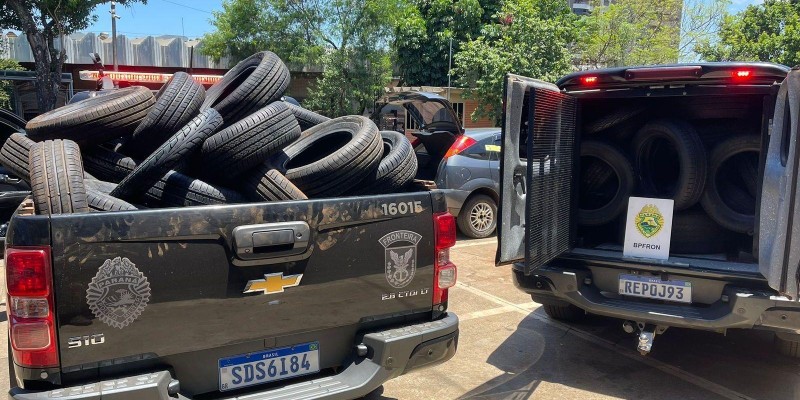 BPFRON  apreende pneus contrabandeados em Foz do Iguaçu