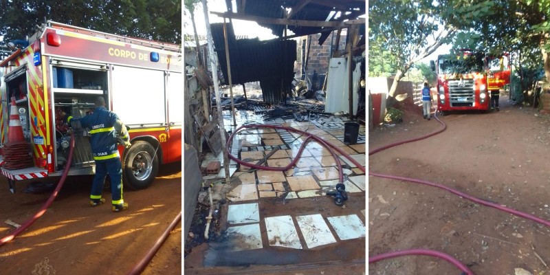 Casa de madeira é consumida pelo fogo na Invasão do Bubas