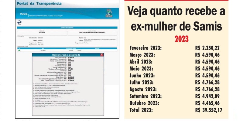 Ex-mulher de Samis da Silva também esta nomeada na prefeitura de Foz do Iguaçu