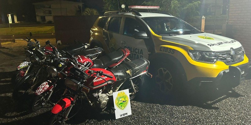 PM apreende quatro motos na cidade de Itaipulândia