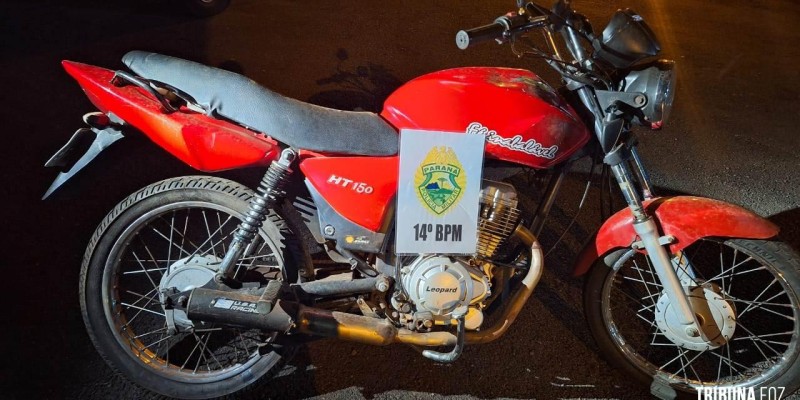 Policia Militar recupera moto furtada na Favela do Monsenhor