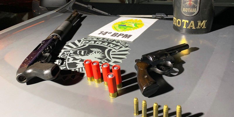 ROTAM apreende revolver e escopeta calibre 12 no Porto Meira