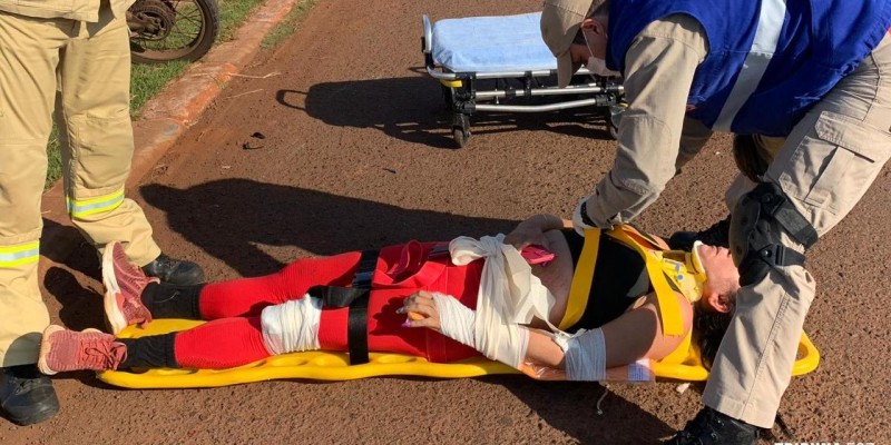Siate socorre casal vítima de queda de moto no Gleba Guarani