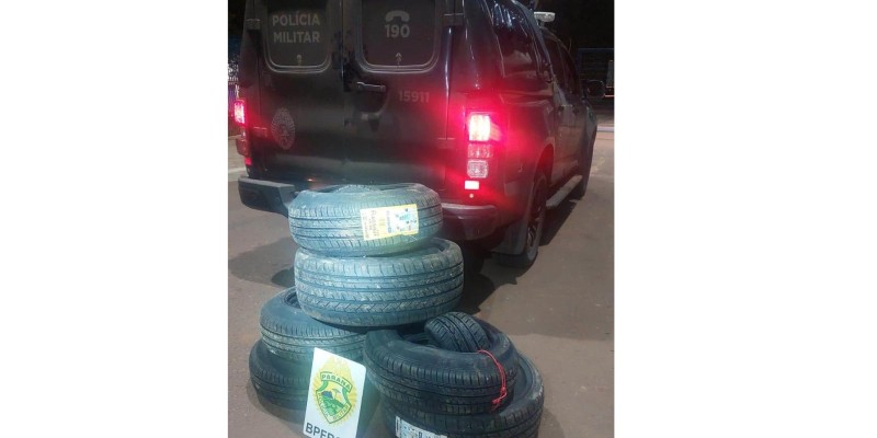 BPFRON apreende 26 pneus contrabandeados em Foz do Iguaçu