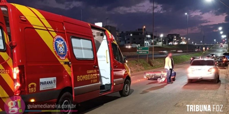 Motociclista fica ferido ao sofrer queda após em Medianeira