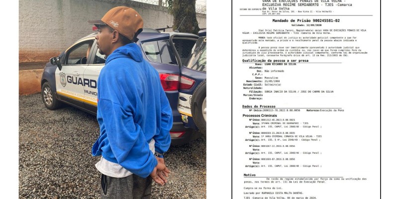 Guarda Municipal cumpre mandado de prisão no Lagoa Dourada