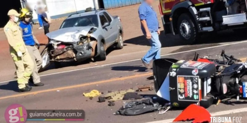 Grave acidente na BR-277 deixa motociclista em estado crítico entre Céu Azul e Matelândia