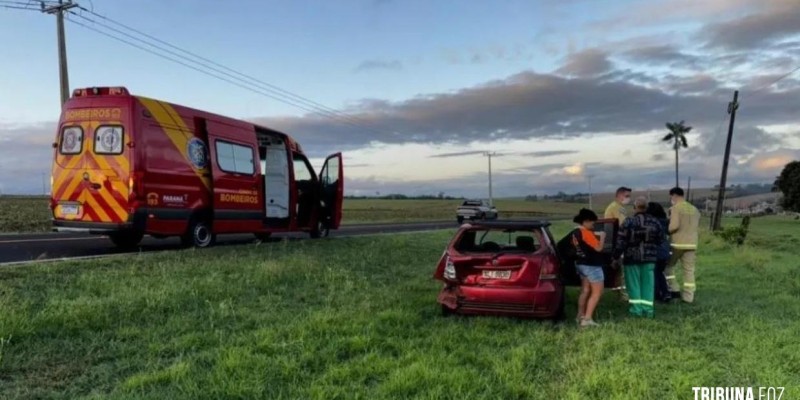 Adolescente fica ferida após acidente entre dois carros entre Nova Santa Rosa e Marechal Cândido Rondon