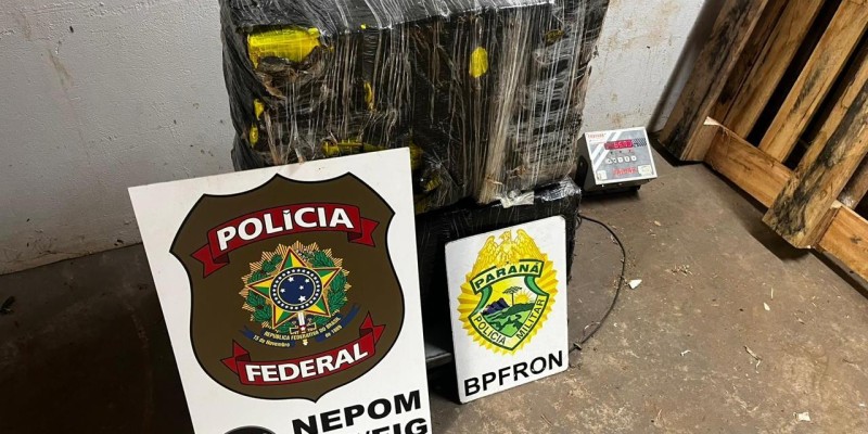 BPFRON e Policia Federal apreendem 65 Kg de maconha em Foz do Iguaçu