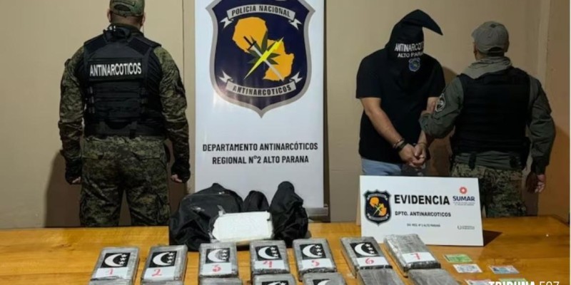 Departamento Antinarcóticos da Policia Nacional do Paraguai apreende 17,4 Kg de cocaína em Minga Guazú