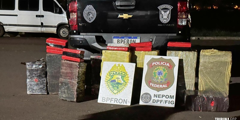 BPFRON e PF apreendem 214,9 Kg de maconha em Foz do Iguaçu
