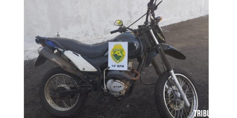 Policia Militar recupera motocicleta furtada no Bairro Vila A
