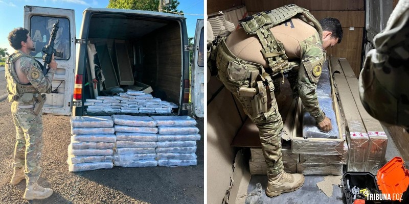 PRF flagra 267 Kg de maconha em furgão de banda 