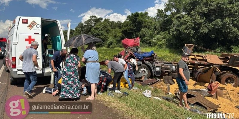 Acidente na BR-277 em Céu Azul deixa cinco pessoas feridas