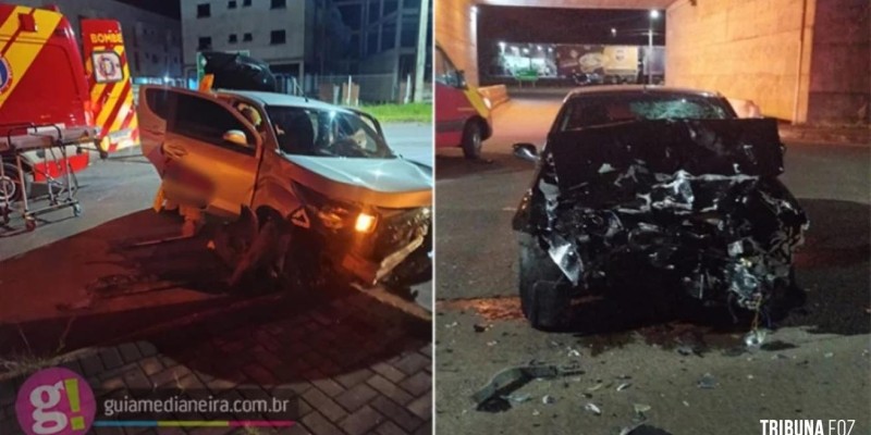 Motorista fica ferido após acidente de trânsito em Medianeira