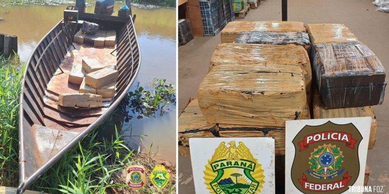 PF e PM apreendem meia tonelada de maconha no Lago de Itaipu
