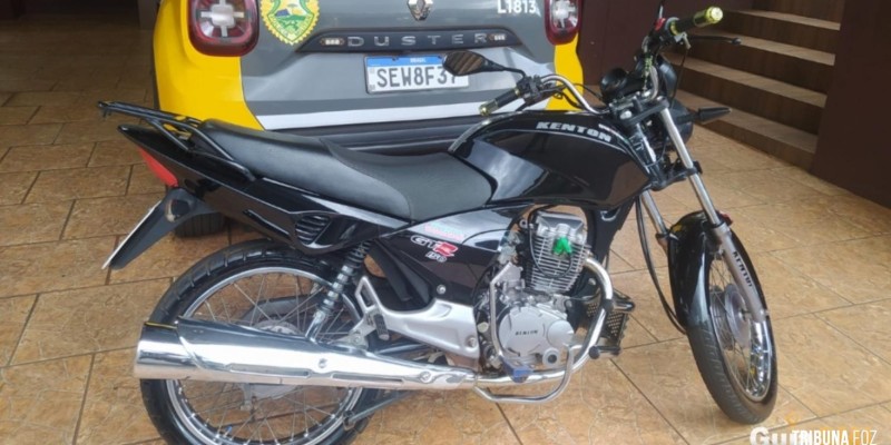 PM apreende motocicleta irregular em São Miguel do Iguaçu