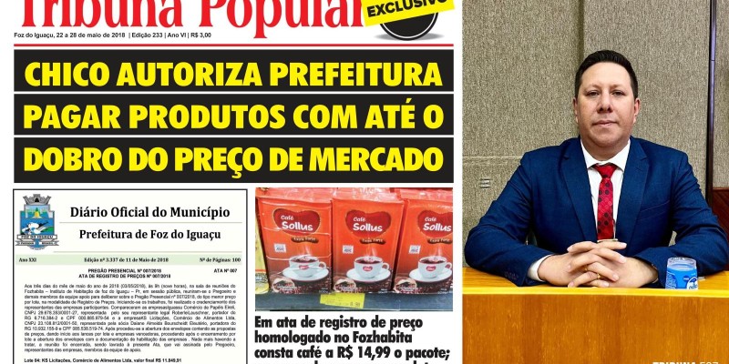 Vereador Adriano Rorato teria evoluído do café para a marmita