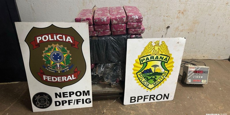 BPFRON e PF apreendem 37,3 Kg de maconha em Foz do Iguaçu