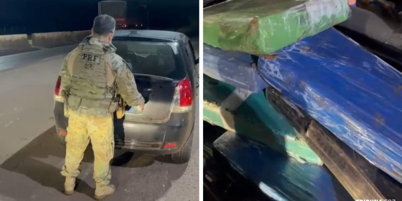 PRF prende duas mulheres que transportavam 111 Kg de maconha