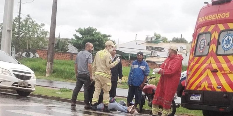 Siate socorre motociclista na Av. Andradina