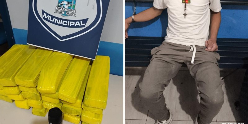 Guarda Municipal prende paraguaio com 26 tabletes de maconha