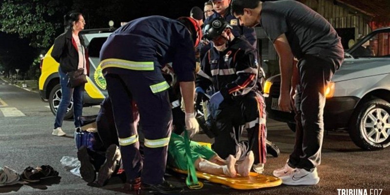 Idosa fica ferida após atropelamento em Santa Helena
