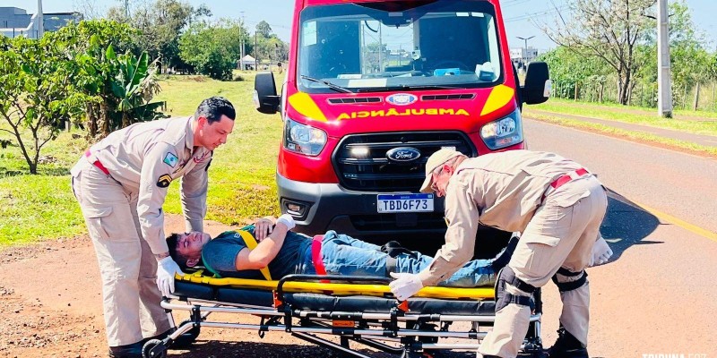 Motociclista fica ferido após colisão no Bairro Cidade Nova 