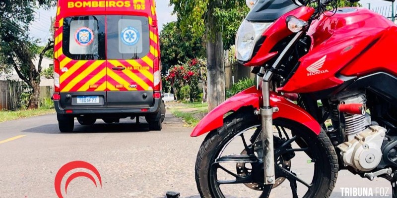 Motociclista fica ferido após colisão no bairro Portal da Foz