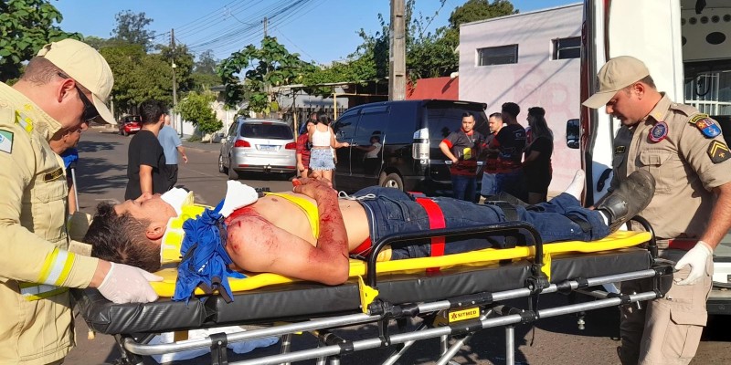 Motociclista fica ferido após colisão no Bairro Porto Meira