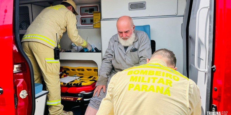 Siate socorre trabalhador que cai de quatro metros de altura
