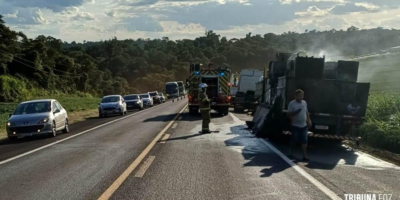 Corpo de Bombeiros interveem em incêndio na BR-277  