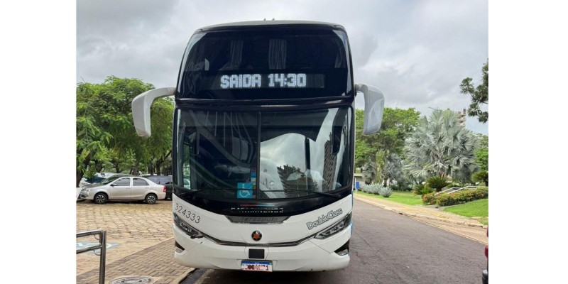 Ação integrada da PF, PM e RFB apreende ônibus da Catarinense 