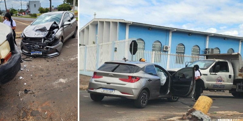 Veiculo colide contra caminhão no Jardim Ipê